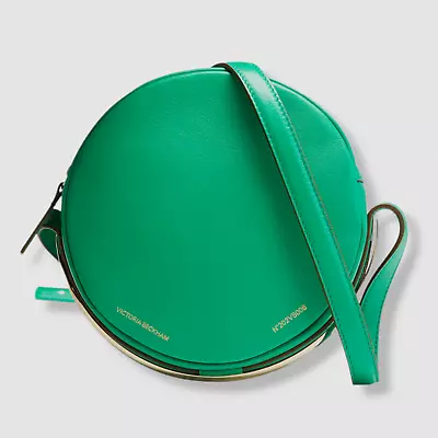 $890 Victoria Beckham Women Green Leather Canteen Crossbody Strap Purse Bag • $285.18