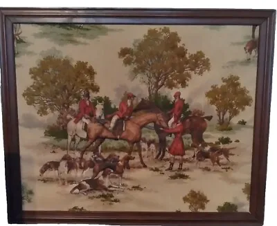 Vintage Gentleman's Fox Hunt On Horseback Rare Scenery Antique Collector's  • $450