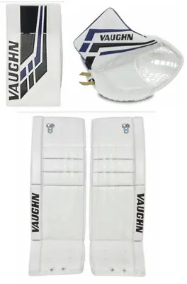 Vaughn Velocity VE8 Pro Hockey Goalie Set 35 +2 Leg Pads Blocker Glove White Sr • $1199.99