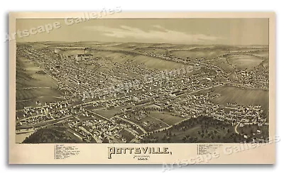 Pottsville Pennsylvania 1889 Historic Panoramic Town Map - 20x36 • $20.95