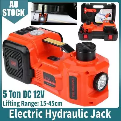 5 Ton Car Jack Lift 12V 5T Electric Hydraulic Jack Floor LED Air Pump Repair Kit • $151.99