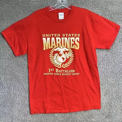 Marines 1st Battalion T Shirt Men's Size M Red US Marine Corps Recruit Depot • $13.87