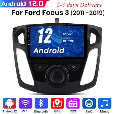 1+32G 9''Android12 For Ford Focus 2011-2019 RDS WIFI Sat Nav DAB GPS WIFI BT • £114.99