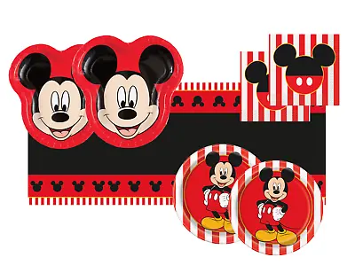 NEW DISNEY Mickey Mouse Party Set ~16 Guests~ Reg. & Dessert Plates Napkins • $24.99