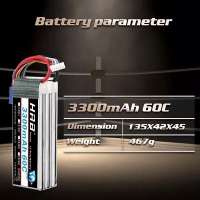 £69.95 • Buy HRB 6S Lipo Battery 22.2V 3300mAh 60C A+ Grade LiPo RC Battery