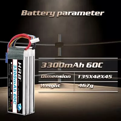 HRB 6S Lipo Battery 22.2V 3300mAh 60C A+ Grade LiPo RC Battery • £69.95