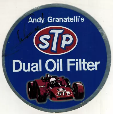 Mario Andretti Autographed Vintage STP Dual Oil Filter Decal Signed In 2008 • $29.95