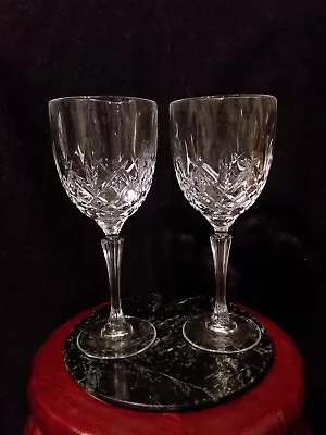 Set Of 2 Vintage Marquis By Waterford Markham Crystal Water / Wine Goblets • $25
