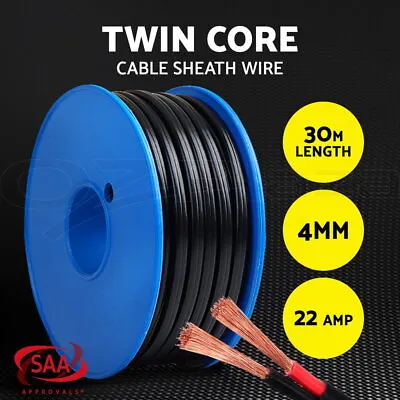 4MM Twin Core Wire Electrical Cable Electric Extension 30M Car 450V 2 Sheath • $41.95