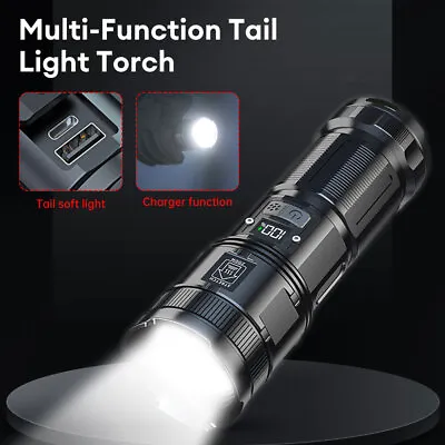35000 Lumens Super Bright LED Tactical Flashlight Rechargeable LED Work Light • $44.76