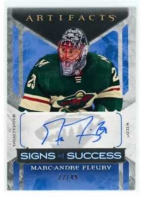 2022-23 UD Artifacts Marc-Andre Fleury Signs Of Success 22/49 Auto Autograph • $25