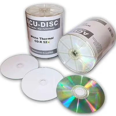 100 Blank CD-R ACU-DISC White Thermal Everest • £17.99