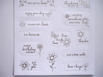 Floral Banner & Tag Sentiments Foiled In Silver Set 2 - Craftwork Cards • £2.29