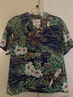 Kahala Hawaiian Aloha Heritage John Severson Print Womens Blouse Shirt Rayon Fil • $99