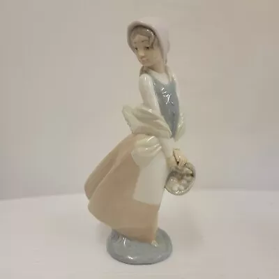 Lladro Nao - Girl With Basket - Vintage Figurine 10  Tall • £9.99