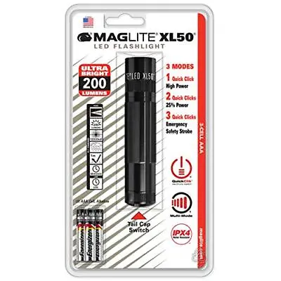 Maglite XL50 LED 3-Cell AAA Flashlight Black • $39.99
