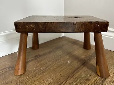 Rustic English Burr Elm And Yewood Milking / Foot Stool Or Plant Stand • £25