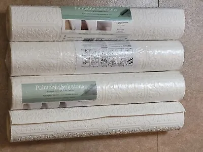 3 + Rolls Paintable Solutions Brewster Nico Paintable Tile Wallpaper # 93964 • $60
