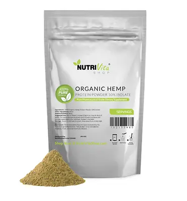 2lb 100% Pure Organic Hemp Protein Powder 50% Isolate USDA NonGMO High Fiber  • $25.95