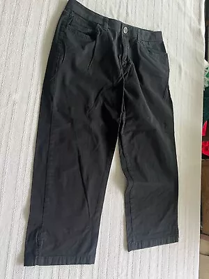 Merona Stretch Cotton Black Capri Pants Sz 8 Fit 1 • $4.99