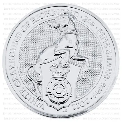 2021 Queen's Beasts White Greyhound Of Richmond 2oz Silver Bullion Coin • £65