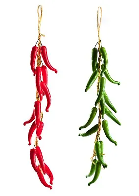 £10.99 • Buy Best Artificial 60cm Chilli Peppers Hanging String Home Decor Vegetable Fruit
