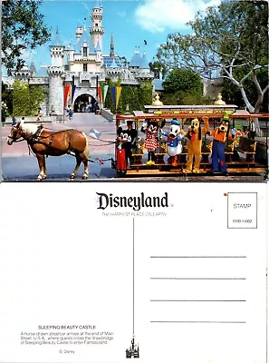 Disneyland Sleeping Beauty Castle Horse Drawn Streetcar Drawbridge VTG Postcard • $9.89