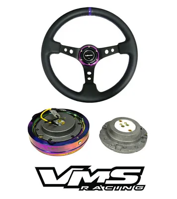 Vms Racing Universal Purple Steering Wheel & Neo Chrome Quick Release Kit D • $139.88