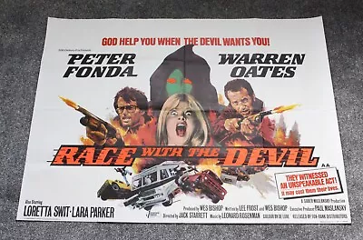 RACE WITH The DEVIL Vintage U.K. Quad Movie Poster Original 1975 • £74.99