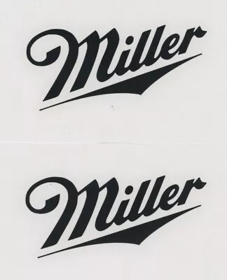 (2) MILLER BEER 4  Black Decals  Stickers  Ice Chest  Window  Fridge  Decal • $6.98