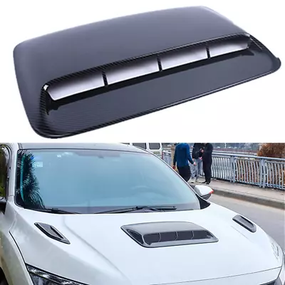 $29.22 • Buy Universal Carbon Fiber Look ABS Racing Air Flow Vent Turbo Hood Scoop Cover