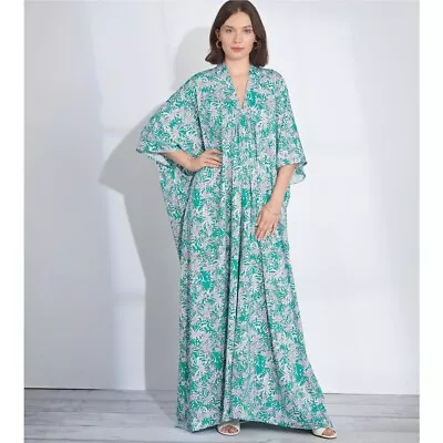 Simplicity 8877 XS-XL EASY Caftan Dress Maxi Muumuu Retro House Dress Pattern • $10.49