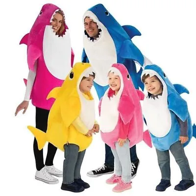 Kids Baby Shark Family Fancy Dress Boys Girls Toddler Halloween Costume Jumpsuit • £12.99