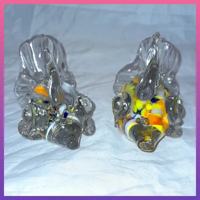 Pair Of Murano Art Glass Fish Ornaments Paperweights  • £13.20