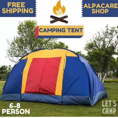 8 Person Waterproof Large Canvas Tent For Family Camping Hiking Outdoor Shelter  • $79.99