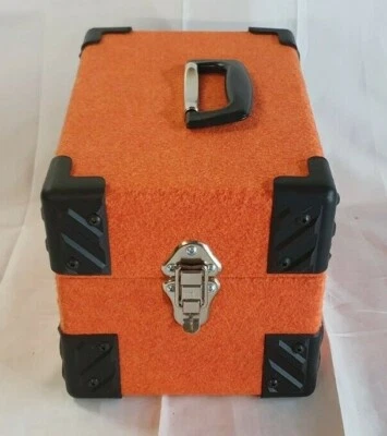 7  Inch Singles Vinyl Record DJ Carry Case 60's 70's Retro Orange (MADE IN UK) • £39.99