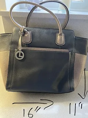 Ladies Grey/Brown Handbag - L Credi • £5