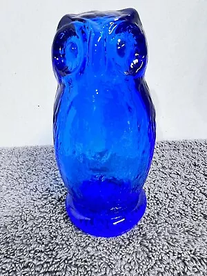 Vintage Pilgrim Art Glass Cobalt Blue Glass Owl Figurine 5” Mid Century Modern  • $10