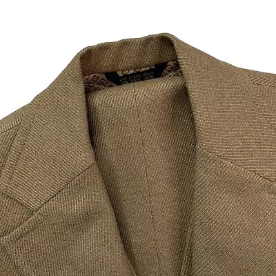 VTG 36 R Barrister X Harris Tweed Light Brown Patch Pocket  3 Pc Suit Made USA • $395