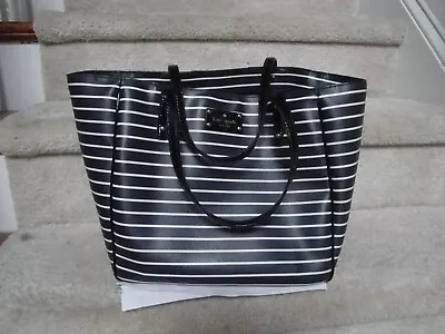 Preowned Vintage Kate Spade Black Stripped  Women's Open Large Tote ! • $4.99