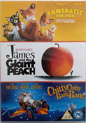 🆕 Fantastic Mr. Fox/james & The Giant Peach/chitty Chitty Bang Bang (3-disc 📀) • £5.49