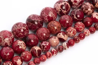 Scarlet Red Sea Sediment Imperial Jasper AAA Round Loose Beads 4/6/7-8/10/12MM • $3.99