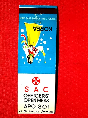 Military S A C Officers' Open Mess Apo 301 ( Pic-girl ) Korea Matchcover • $1.99