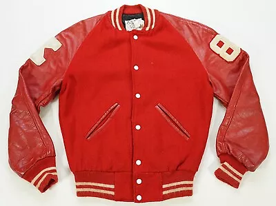 Rare VTG ADMIRAL SPORTSWEAR High School 1985 85 Wool Leather Varsity Jacket 80s • $59.99