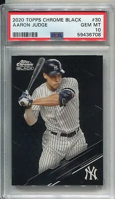 Topps Chrome Black 2020 Baseball Base #30 Aaron Judge PSA 10 • £99.99