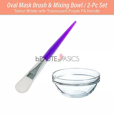 2-Pc Set Oval Tip Mask Brush Taklon Bristle Facial Spa Treatment Brushes DIY • $9.98