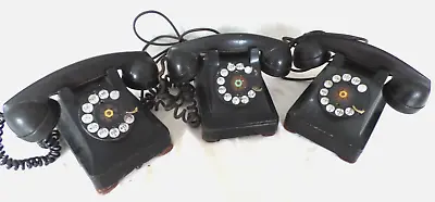 Lot Of 3 Vintage Western Electric 302 Rotary Dial Telephones 2 With Case Damage • $54.40