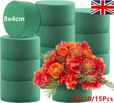 15 Pcs Round Floral Foam Wet Floral Foam Bricks Green Flower Foam DIY Flower • £9.77