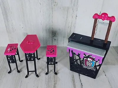 Monster High CREEPATERIA Playset Furniture Table Chairs Food Tray Milk • $11.99