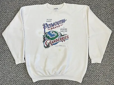 Vintage Cape Cod Sweatshirt Adult 2XL White Cranberries New England 90s Pullover • $27.95